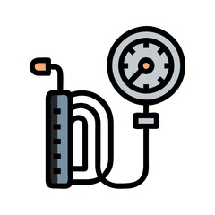 Tire Pump with Pressure Gauge Icon Design