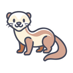 Cute cartoon ferret character vector illustration design