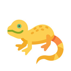 Cartoon Style Gecko Illustration on Black Background