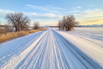 Fototapeta premium Time-Lapse of Arctic Air Creating Snow Flurries on a Peaceful Landscape