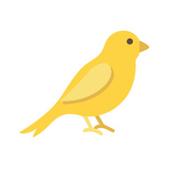 Yellow Canary Bird Illustration on Black Background Vector