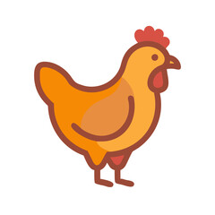 Simple Golden Chicken Illustration on a Black Background