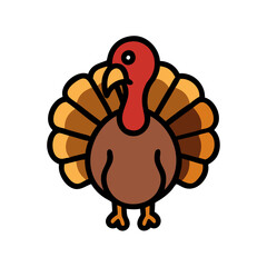 Thanksgiving turkey vector illustration on black background