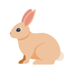Minimalist Cartoon Rabbit Illustration on Black Background