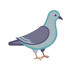 Stylized Cartoon Pigeon Image on Black Background
