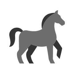Elegant gray horse illustration on a black background