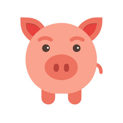 Cute Cartoon Pig Illustration on Black Background