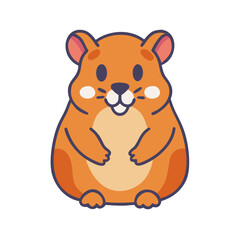 Cute Cartoon Hamster Vector Illustration, Animal Mascot Design