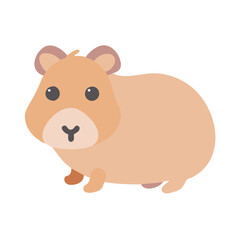 Cute Cartoon Guinea Pig Illustration on Black Background