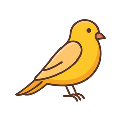 Yellow Canary Bird Illustration on a Black Background