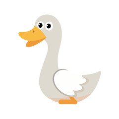 Cute Cartoon Duck Illustration with Simple Vector Design