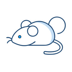 Cartoon style mouse toy illustration on black background