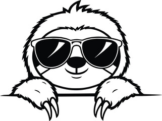 Sloth With Flowers, Sloth Floral Silhouette