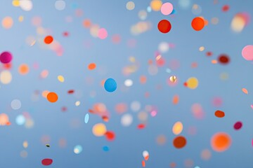 Falling Confetti on Light Blue Backdrop Abstract Celebration Festive Design