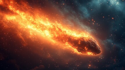 Obraz premium meteorite flying through the sky 