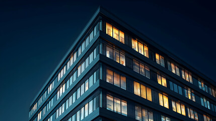 Fototapeta premium Modern Office Building At Night