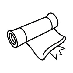 Simple outline drawing of toilet paper roll on white background suitable for coloring pages or icons
