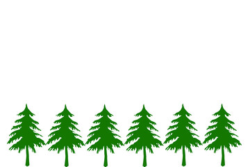 Fototapeta premium Evergreen trees stand tall against a white background highlighting nature's beauty and simplicity