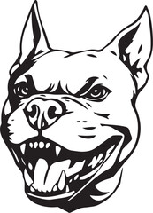 Pitbull terrier. Hand drawn vector illustration