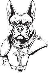Pitbull terrier. Hand drawn vector illustration