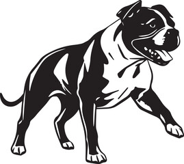 Fototapeta premium Pitbull terrier. Hand drawn vector illustration