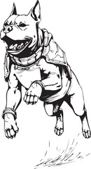 Fototapeta premium Pitbull terrier. Hand drawn vector illustration