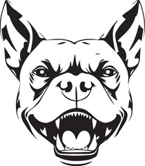 Pitbull terrier. Hand drawn vector illustration