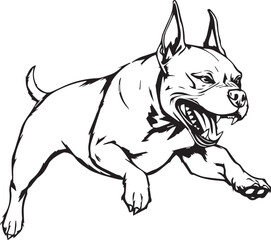 Pitbull terrier. Hand drawn vector illustration