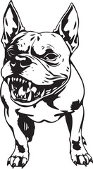 Pitbull terrier. Hand drawn vector illustration