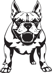 Pitbull terrier. Hand drawn vector illustration