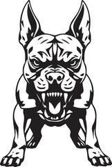 Pitbull terrier. Hand drawn vector illustration