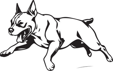 Pitbull terrier. Hand drawn vector illustration
