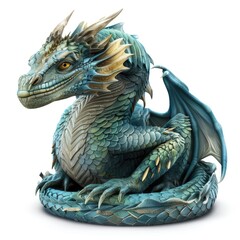 Obraz premium Azure dragon figurine, detailed and captivating.