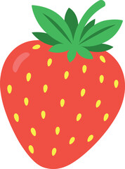 Strawberry fruit vector illustration on white background.
