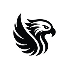 Eagle Icon Design in Black and White for Logo or Symbol