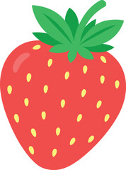 Strawberry fruit vector illustration on white background.