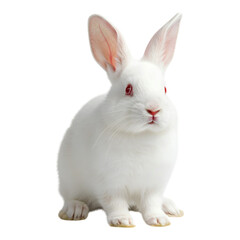 Obraz premium White bunny with upright ears sitting on clean surface