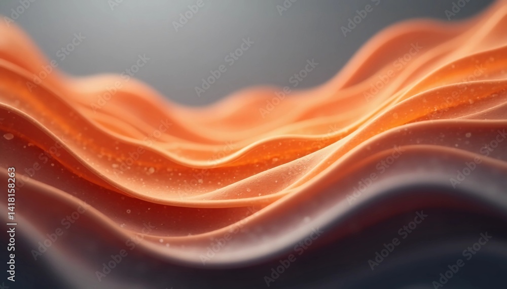 Poster soft waves of orange and gray intertwine in a captivating display, capturing the essence of movement