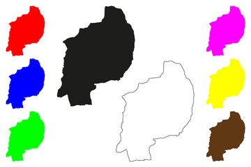 Obraz premium Jhunjhunu city (Republic of India, State of Rajasthan) map vector illustration, scribble sketch Jhunjhunu map