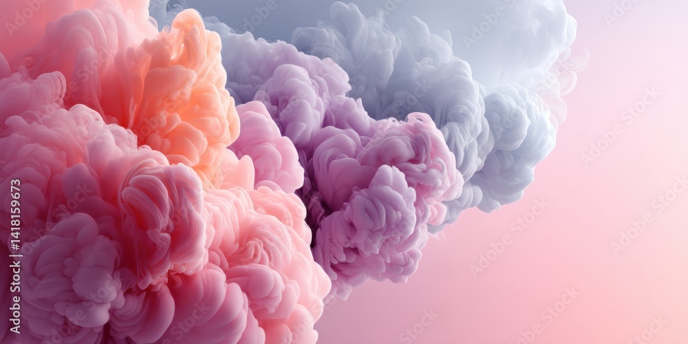 Aufkleber vibrant multicolored smoke clouds swirling in the sky against a clear backdrop, creating dynamic abs