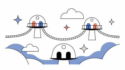 illustration of a church in the mountains