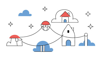 family house in the snow