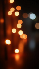 Soft, luminous orbs of light drift gracefully in the dim urban space, generating a cozy ambience that beckons passersby to pause and admire the serenity of the night Generative AI