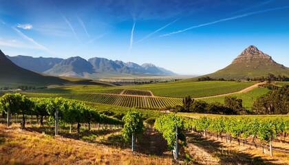 Fototapeta premium Landscape of the wineries in South Africa