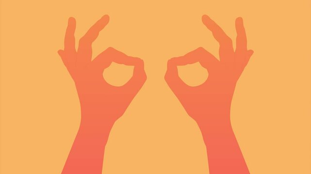 Hand showing the sign everything is fine. Minimal modern motion design. Animation 2D