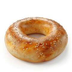 Round sesame bagel, golden-brown and perfectly formed.