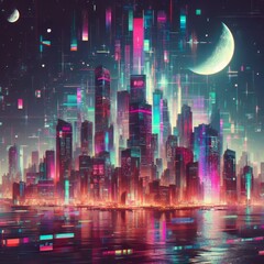 Glitch Art chaotic corrupted texture