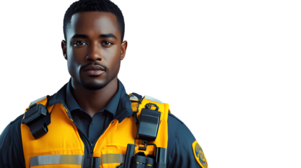 Uniformed Officer in HighVisibility Gear Professional Safety and Security Representation