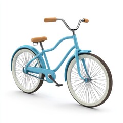 Retro light blue cruiser bicycle with tan accents.
