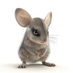 Obraz premium Close-up digital rendering of a tiny, gray mouse.